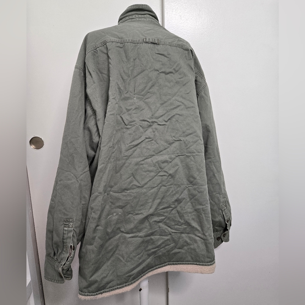 Men Levi's Green Military Style Jacket with Flag Patch Size 3XL - Picture 2 of 10